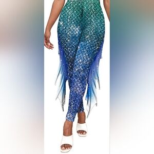 Blue Mermaid Scale Leggings Not Shiny Size Small